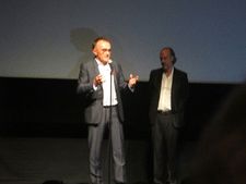 Danny Boyle with New York Film Festival director Kent Jones